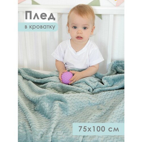 фото Плед для новорожденного 75х100 плюшевый tessolo home