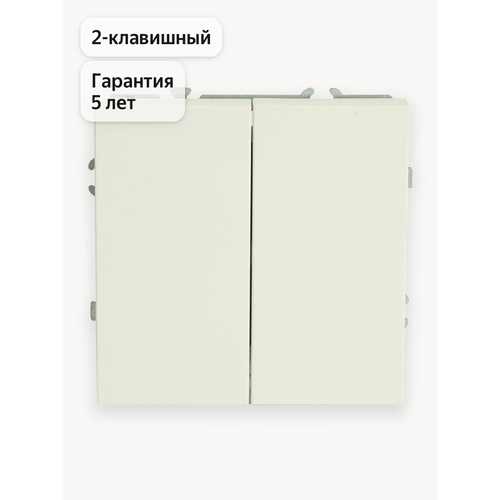 фото Выключатель двухклавишный встраиваемый, белый фарфор, 10а 250в, stekker rsw10-5104-01 эмили 49866