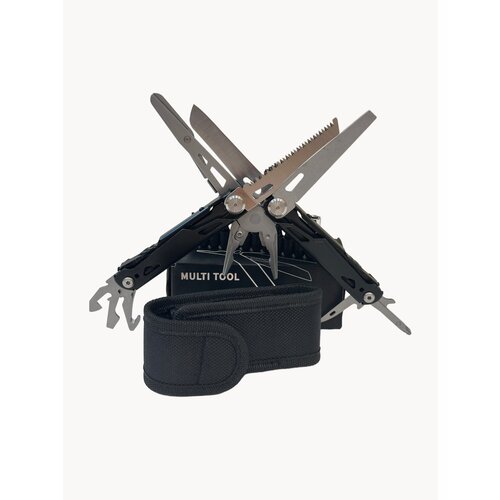 Мультитул тактический армейский в чехле/Пассатижи/Нож туристический, черный