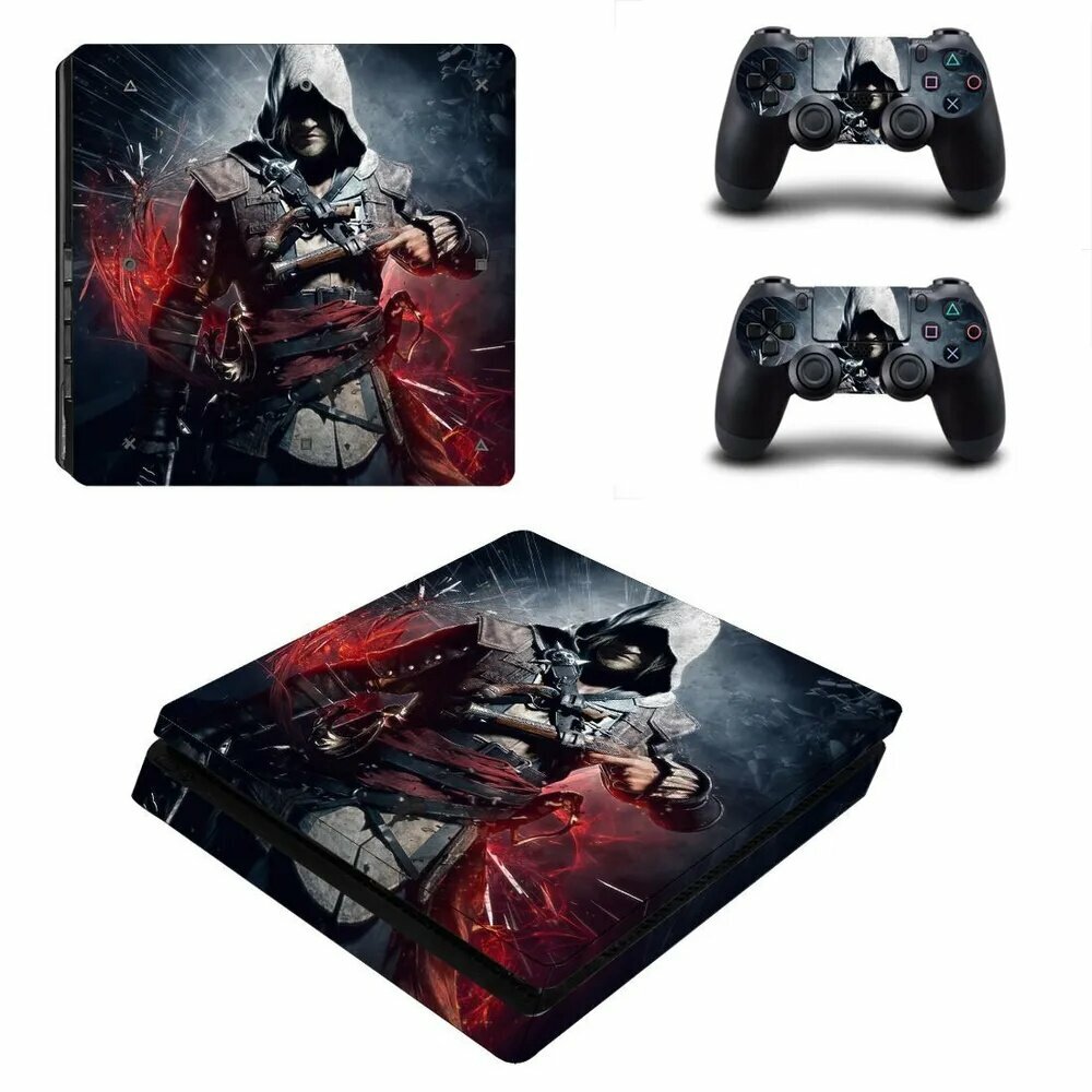 Набор наклеек Sony PlayStation 4 Slim Assassin's Creed Виниловые защитные наклейки для консолей