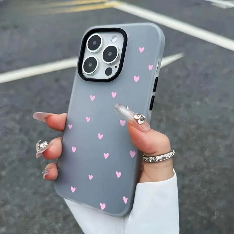 Маленький чехол для телефона Fresh Pink Heart Jelly Color для iPhone 17, 16, 11, 12, 13, 14, 15 Pro Max Air, чехлы для iPhone 16, 15, 14 Plus, чехол