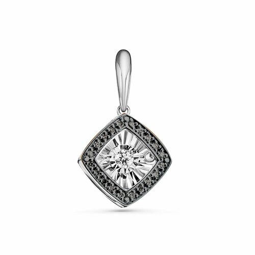 фото Подвеска diamant online, белое золото, 585 проба, бриллиант, размер 1.2 см., черный