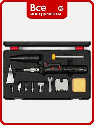 Изображение товара Газовый паяльник DAYREX-25 с пьезоподжигом, регулируемым пламенем и карандашным пламенным потоком на пропан‑бутане