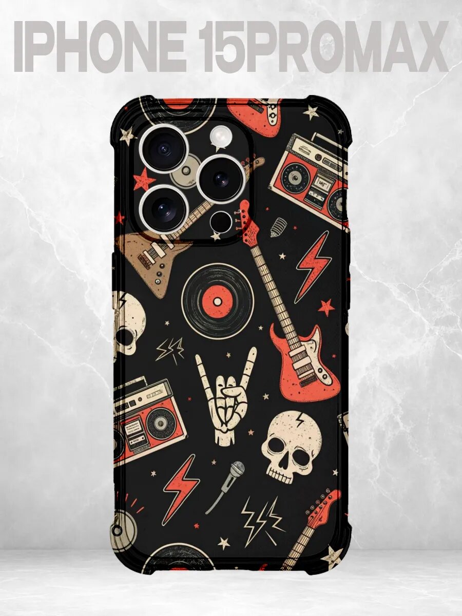 Чехол на iPhone 15 Pro Max музыка рок гитара