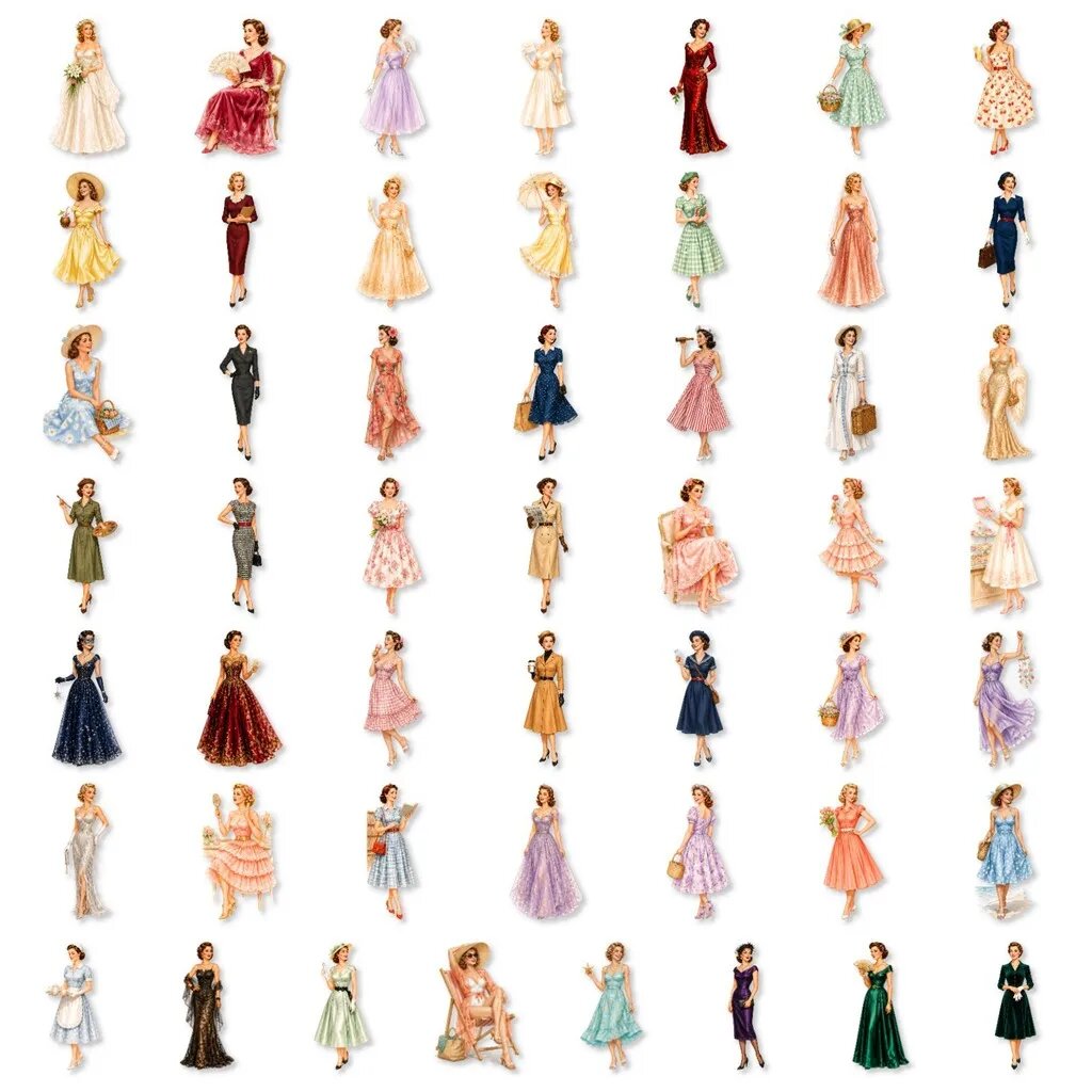 50 шт. прозрачные стикеры «Skirts Time»