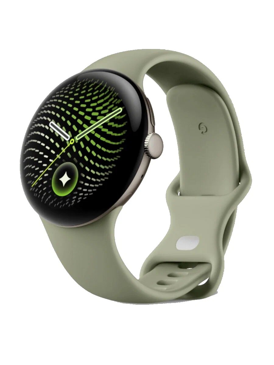 Умные часы Google Pixel Watch 5 45mm Wi-Fi Satin Pyrite Aluminum Case/Olive Active Band Регион US