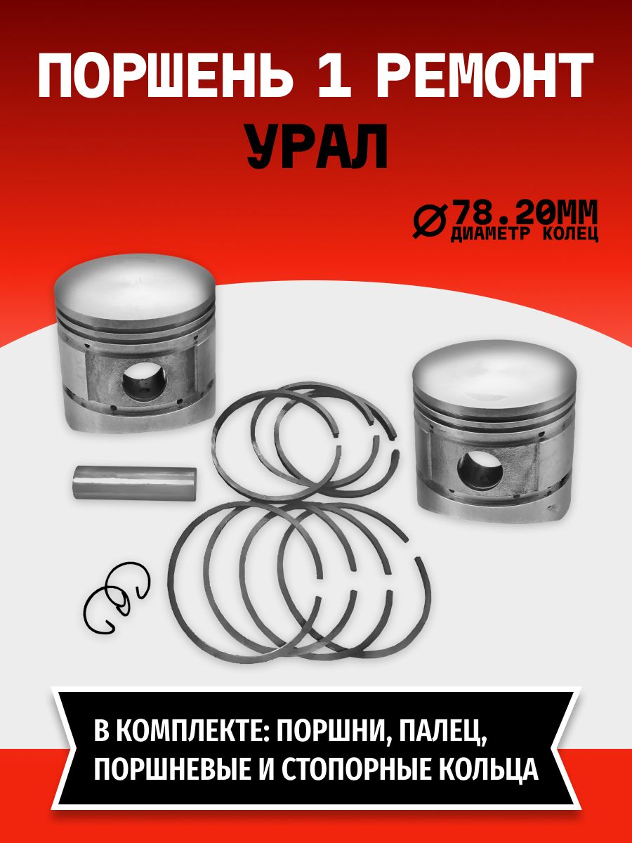 Поршень Урал 1 ремонт Россия (комплект)
