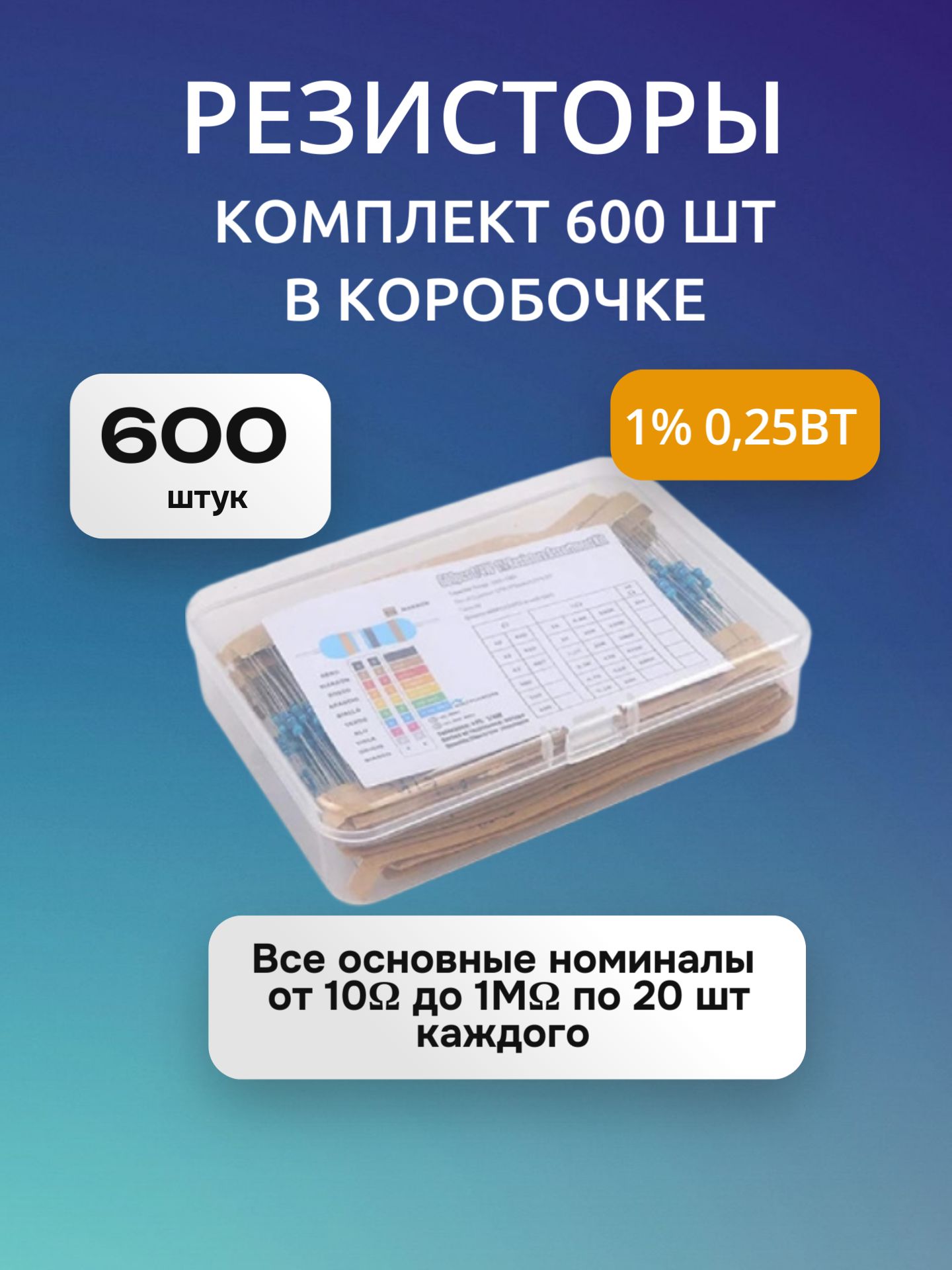 Комплект резисторов 600 шт