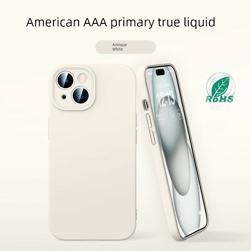 Жидкий силиконовый чехол для iPhone 14 Pro Max, мягкая текстура, антицарапающийся, не липкий, импортный материал,