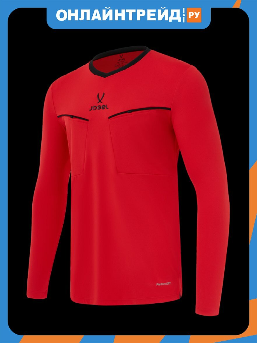 Лонгслив судейский Jogel DIVISION PerFormDRY Referee LS Tee 2.0, красный, р. M
