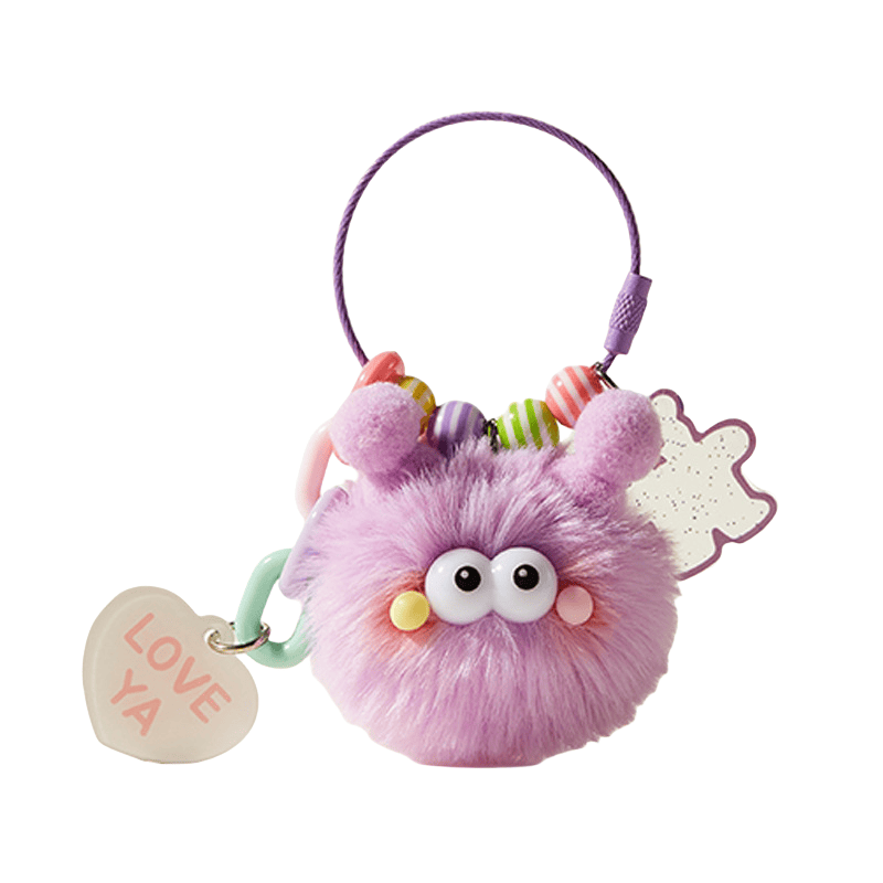 Плюшевая подвеска унисекс YIJIAAI Милый божья коровка, Purple Blush Ladybug-Large Circle Heart Brand Style