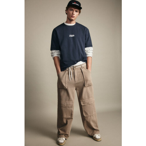 фото Брюки карго befree casual, размер xs/176, бежевый