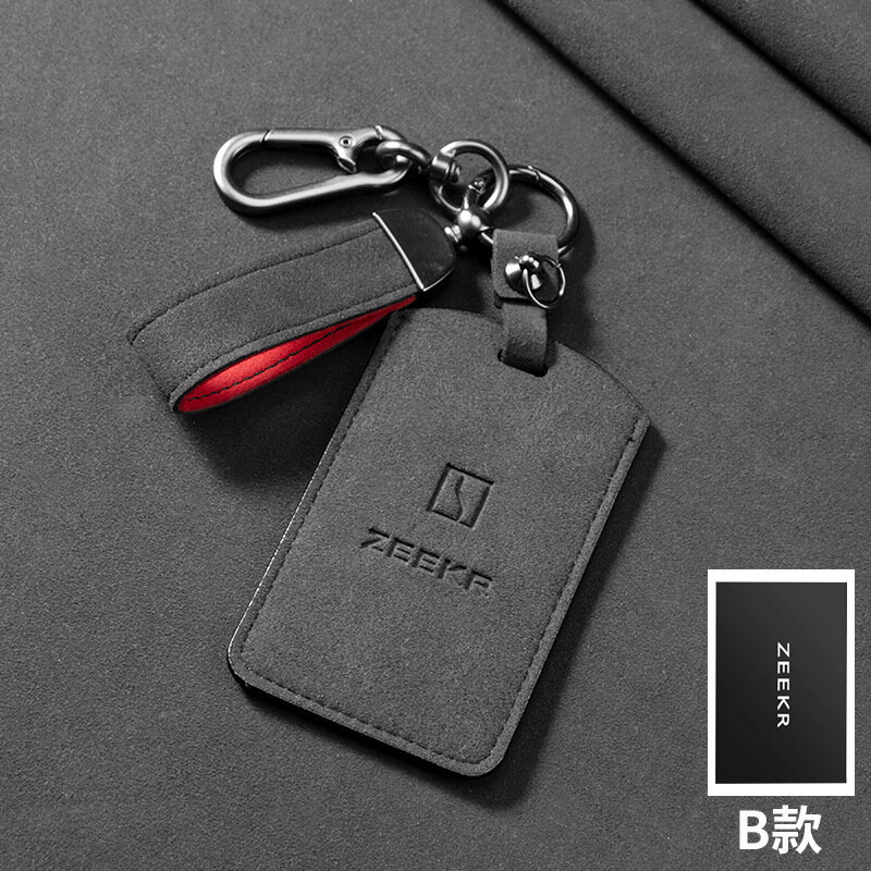 Ключевой брелок для ZEEKR 007 с NFC, из фальшивой шерсти, красно-черный брендовый замок