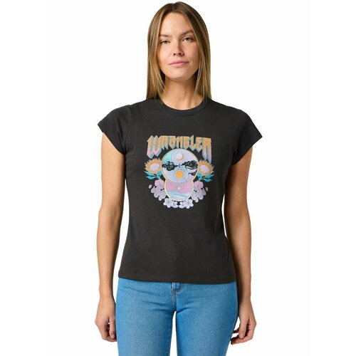 фото Футболка wrangler women slim shrunken band tee, размер xxl, черный