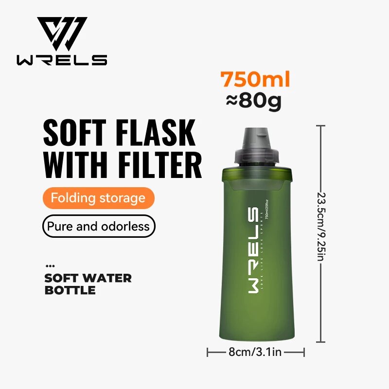 WRELS Бутылка для воды с фильтром Green 750ml - Filte