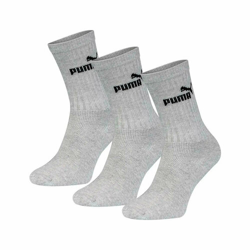 фото Носки puma elements crew sock 3p, комплект, 3 пары, размер 42-45, серый