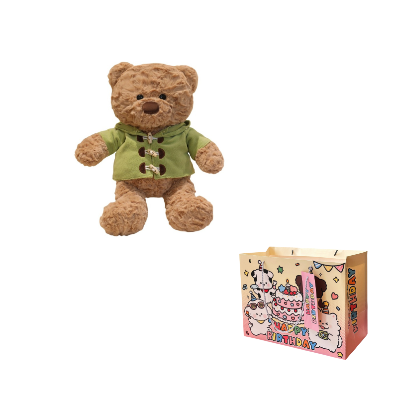 Плюшевая игрушка унисекс KUMAOYA Медвежонок, Green Sweatshirt Bear