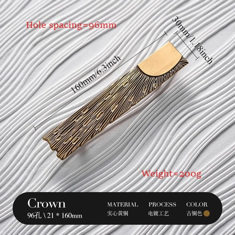 Латунная ручка Bronze right 96mm