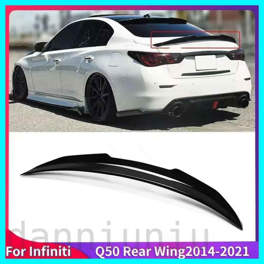 Спойлер автомобиля для Infiniti Q50 2014-2021, задний, ABS пластик, черный, 1 шт
