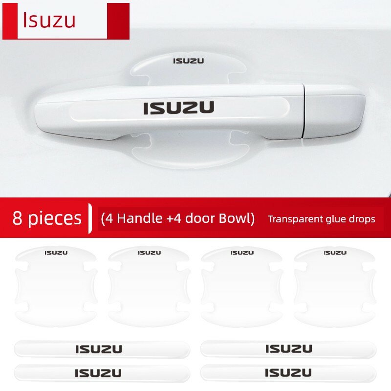 Прозрачные пленки и ленты с логотипом Isuzu, 8 шт. (для защиты ручки двери)