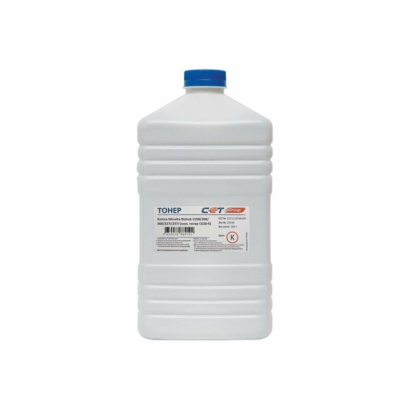 Тонер CE28-K для KONICA MINOLTA Bizhub C257i, C258, C368 CET 500 г черный