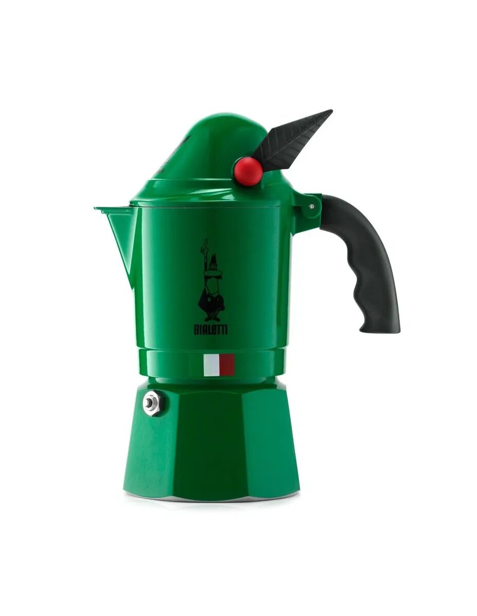Bialetti Гейзерная кофеварка 120 мл на 3 чашек, цвет зеленый
