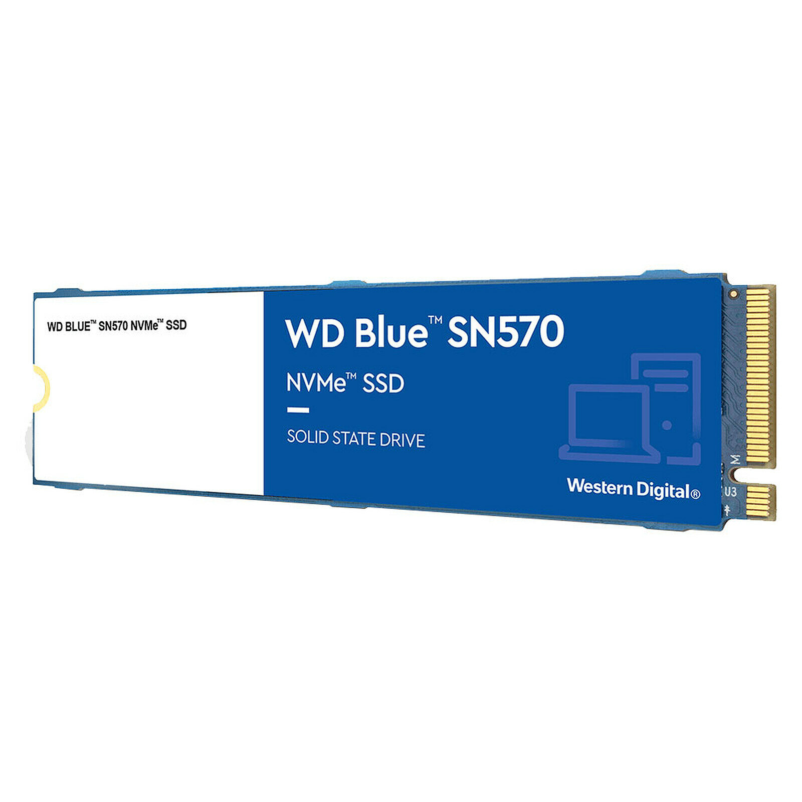 SSD накопитель Western Digital Blue SN570 500GB M.2 NVMe PCIe 3.0 x4, до 3500MB/s, быстрый SSD для ПК