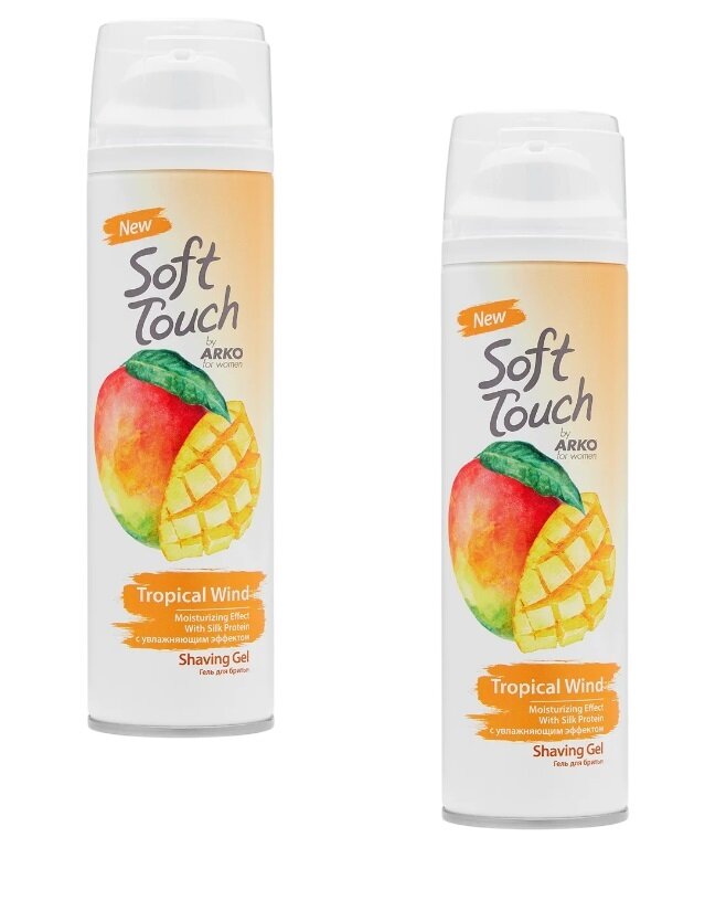 Гель Arko Softtouch для бритья женский Тропическая свежесть, 200мл 2шт