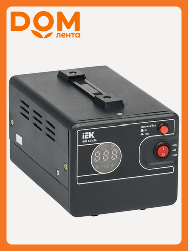 Изображение товара Стабилизатор напряжения IEK HUB, релейный, напольный, однофазный, 0,5 кВА, черный