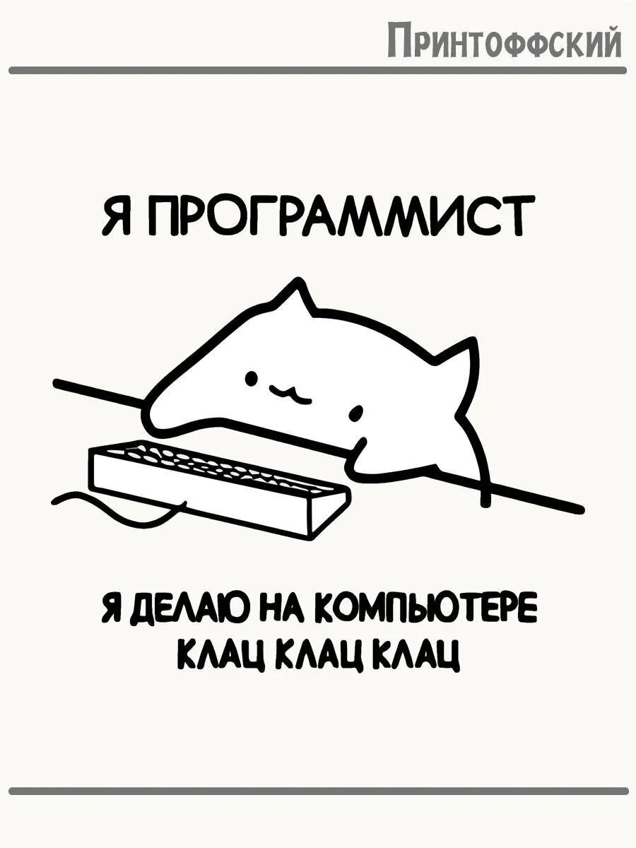 Термонаклейка для одежды и аксессуаров DTF-печать Программист