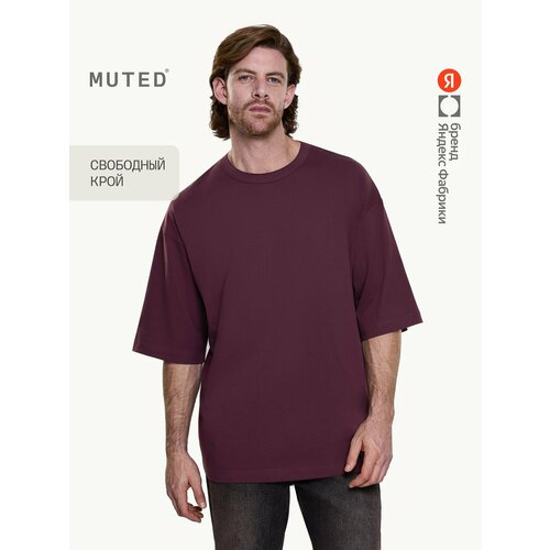 фото Футболка muted oversize, размер 2xs-xs, бордовый