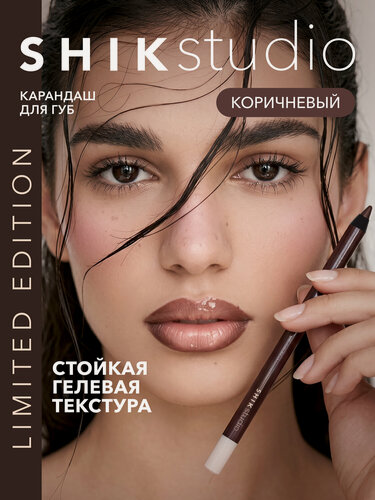 Изображение товара Карандаш для губ LONG-LASTING LIP PENCIL стойкий, гелевый, матовый, нюдовый коричневый оттенок 107 SHIKstudio