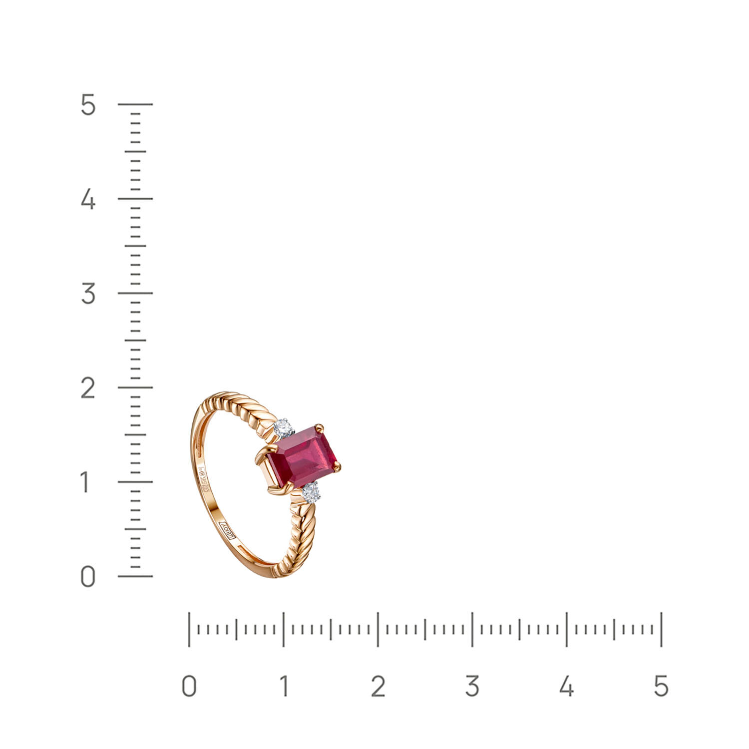 Кольцо JEWELIN, красное золото, 585 проба, бриллиант