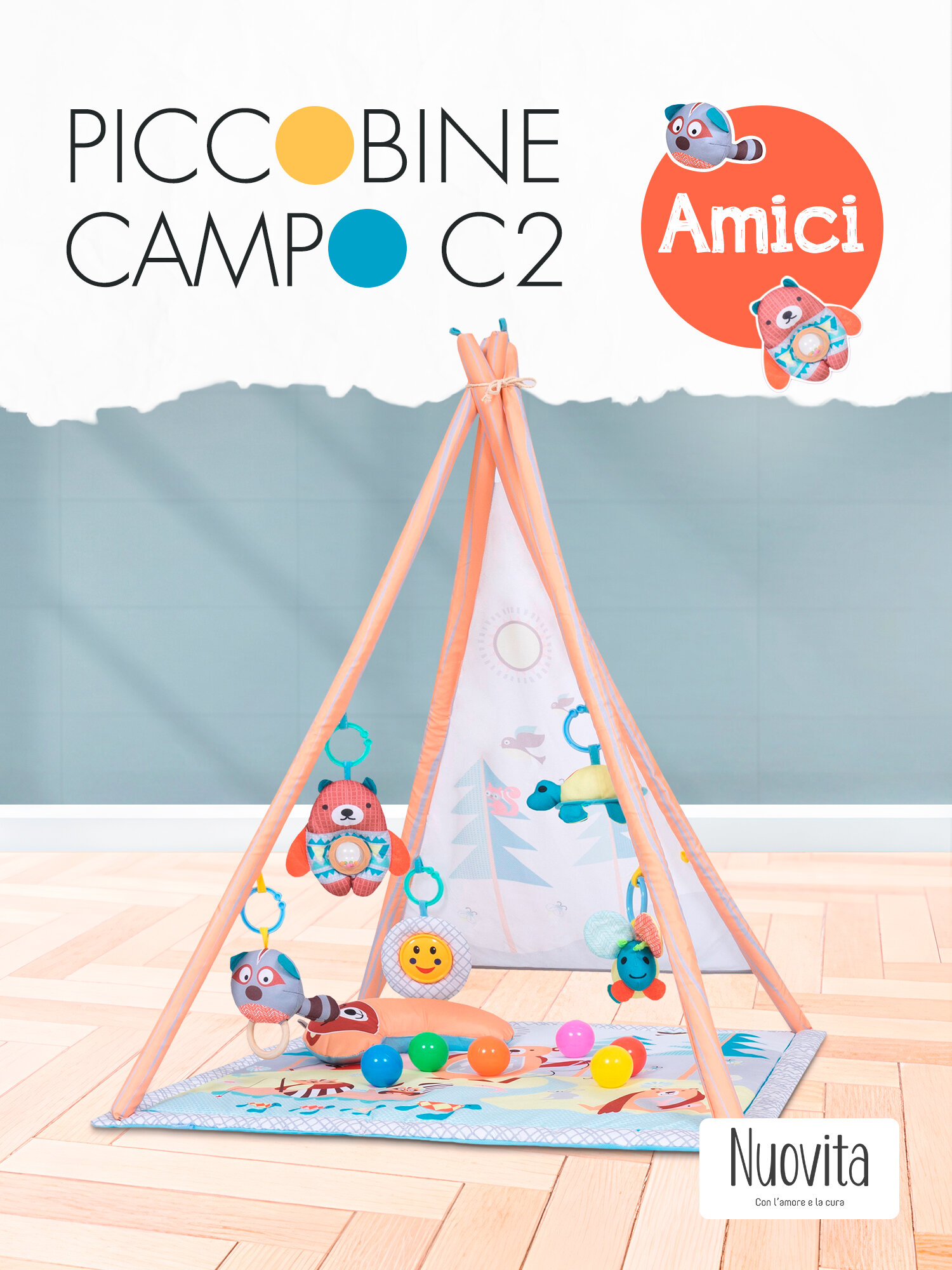 Игровой развивающий коврик Nuovita Piccobine Campo C2 (Amici/Друзья)