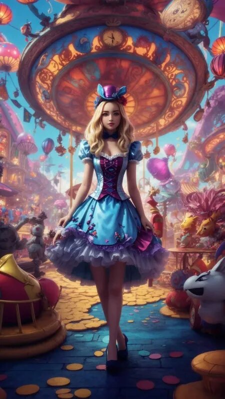 Деревянные пазлы 1000 элементов, подарочная упаковка,50x75cm, Alice in Wonderland/Алиса в стране чудес, подарочный набор для взрослых, продвинутый уровень сборки 5-10.