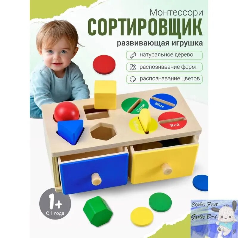 Деревянный сортировщик Монтессори с монетками помогает изучать формы и цвета, развивающая игрушка и подарок для мальчиков и девочек