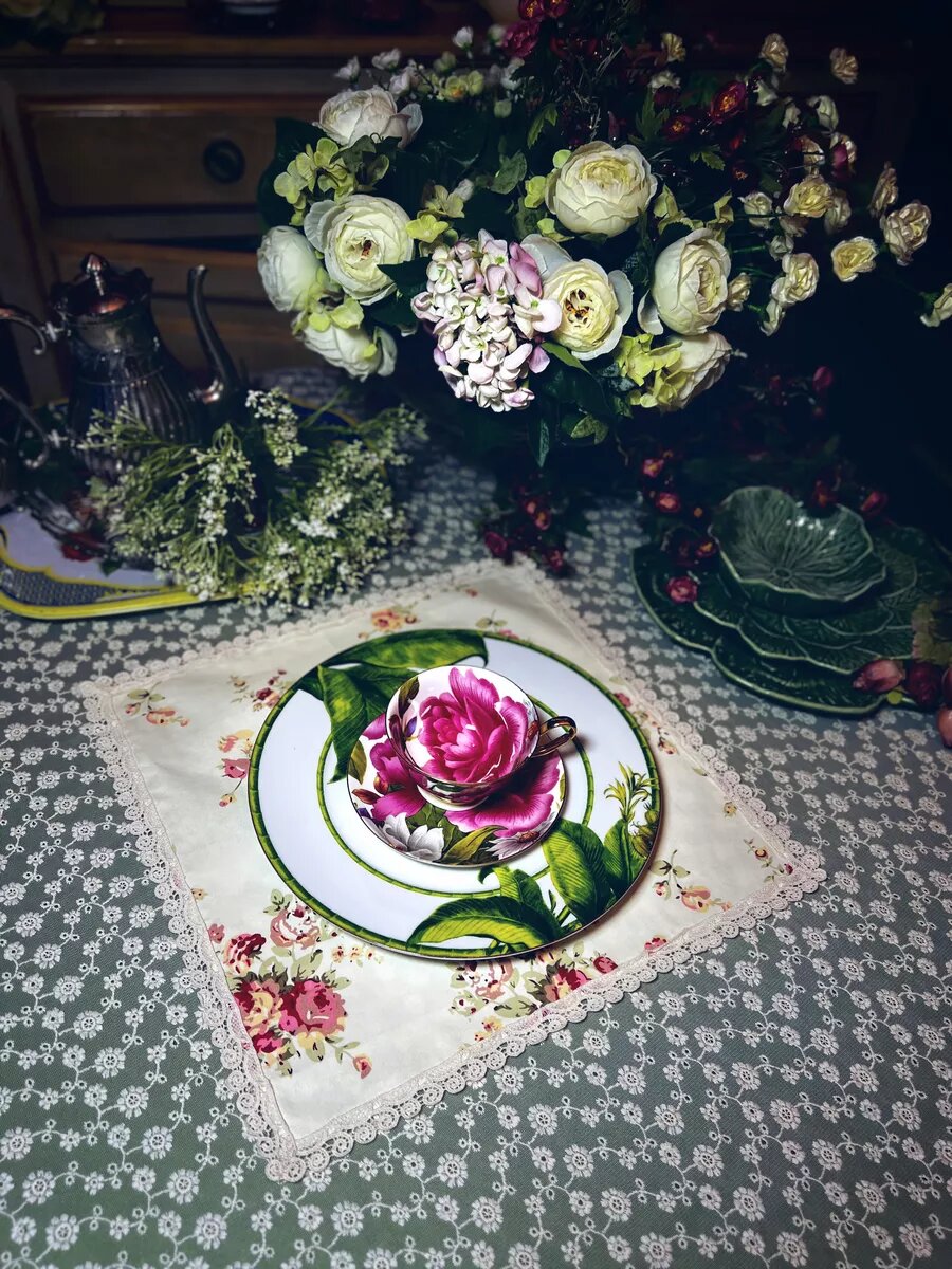 Кружевная салфетка Ajourele "PROVENCE", 35х35см, кремовая, ручная работа