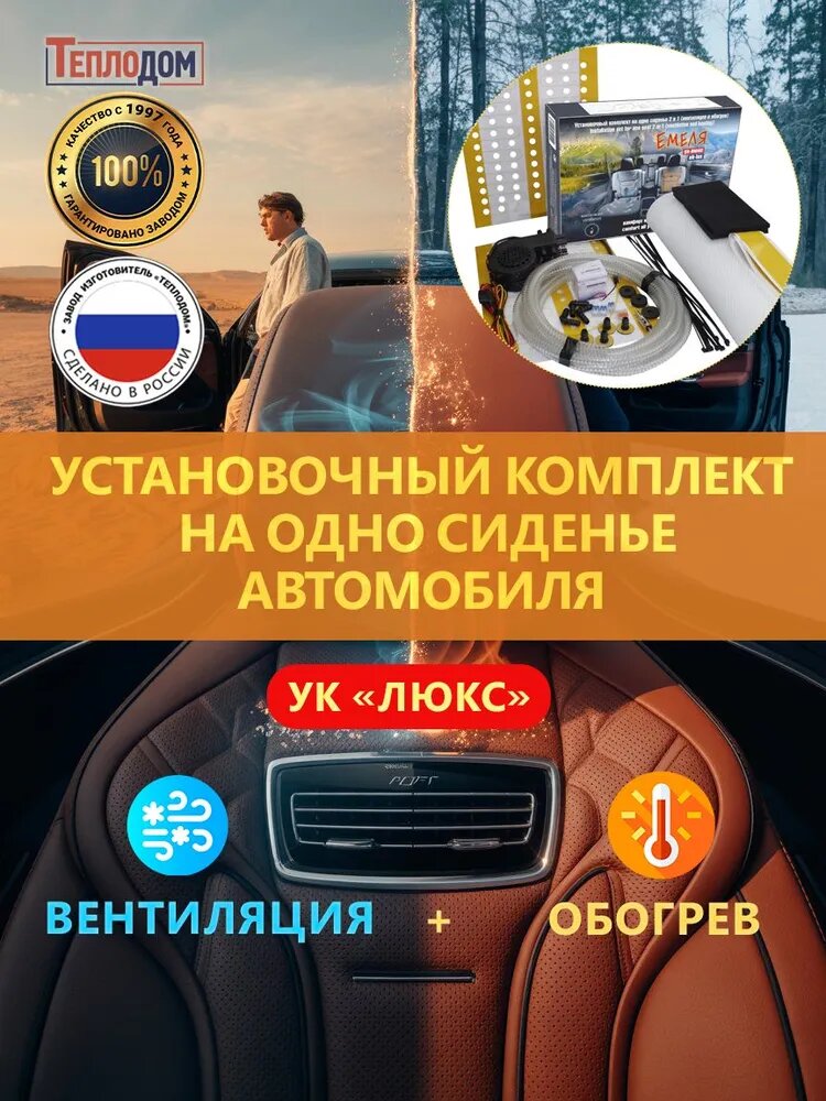 Комплект для вентиляции и обогрева одного сиденья