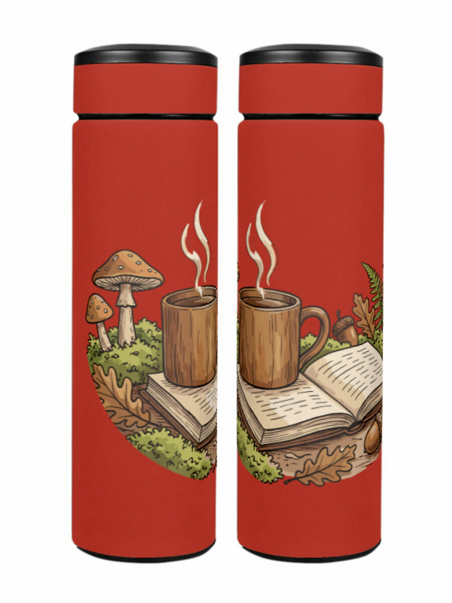 Термос «Осенняя книга» (красный)