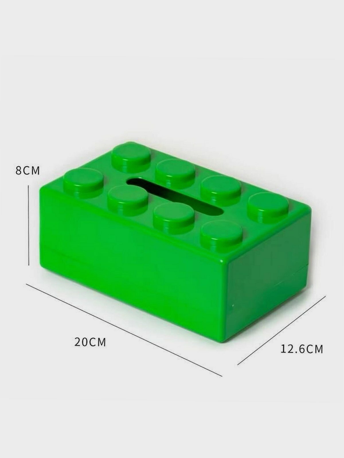 Салфетница JOHMOM, пластик, настенное крепление, в стиле LEGO, зеленая