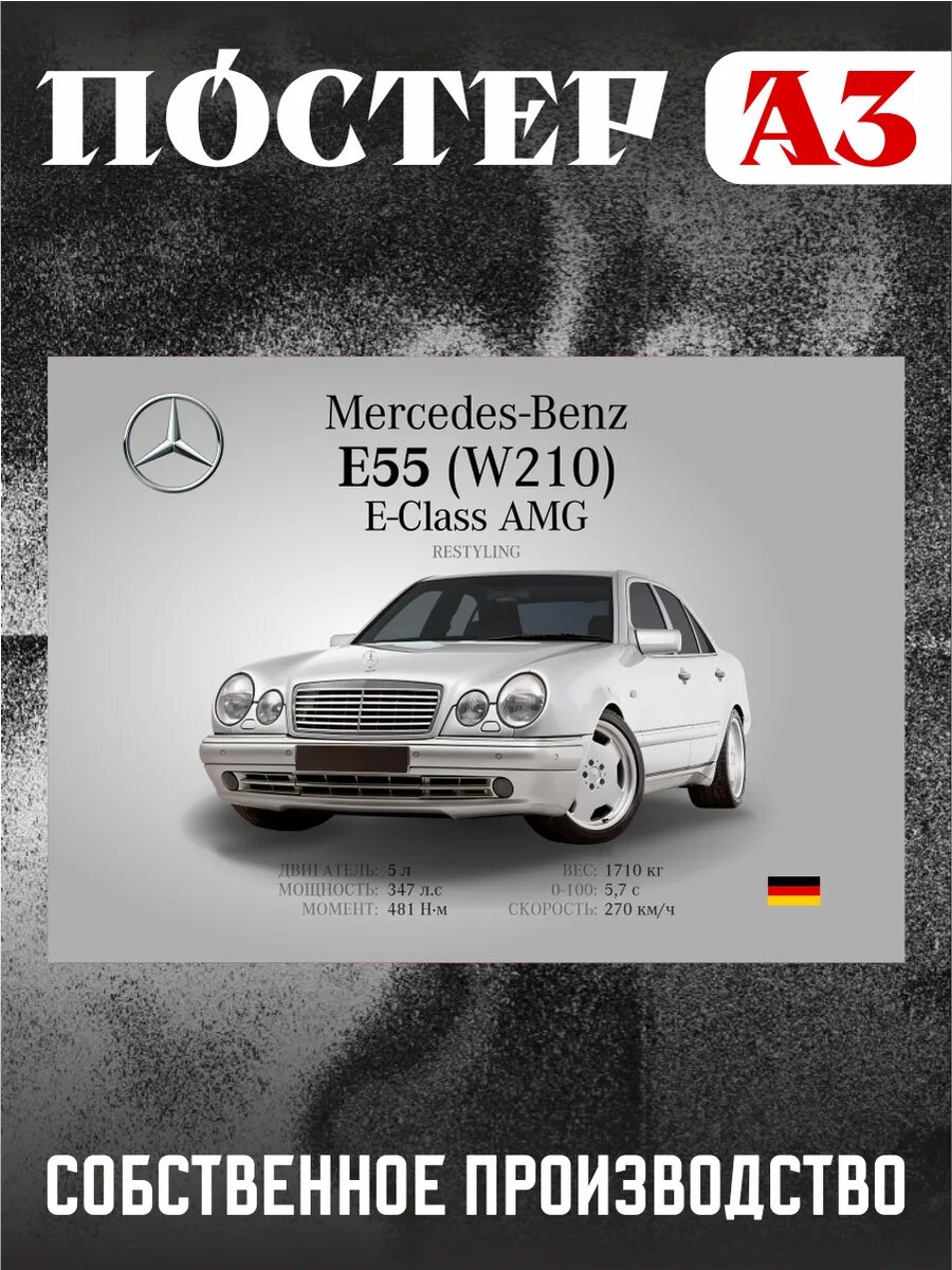 Постер на стену интерьерный А3 Mercedes-Benz Е-класс AMG