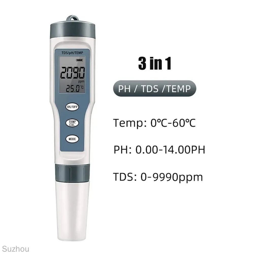 PH/TDS-метр EZ-9901WL для измерения кислотности, жесткости и температуры воды