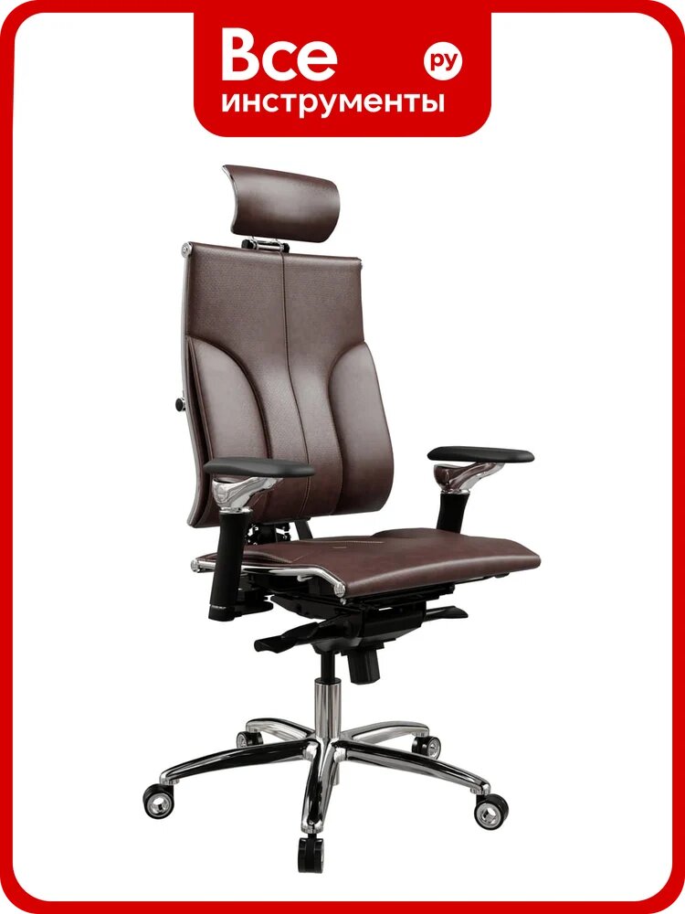 Кресло руководителя метта Y 4DT L2-10D - Genuine /Kc06/Nc06/D06P/H13mL-3D(M06. B34. G04. W04) (Темно-коричневый(Черный)) z667.50.5.7A