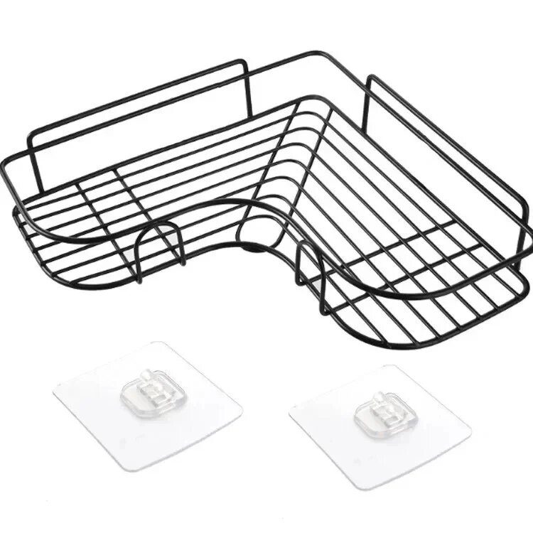 Металлическая угловая полка для ванной комнаты Black 1pcs1