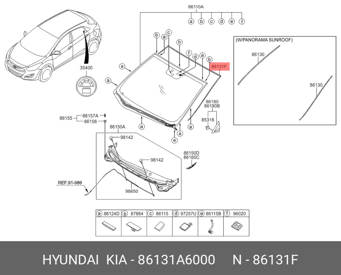 Молдинг Ветрового Стекла Org (Hyundai/Kia 86131A6000)