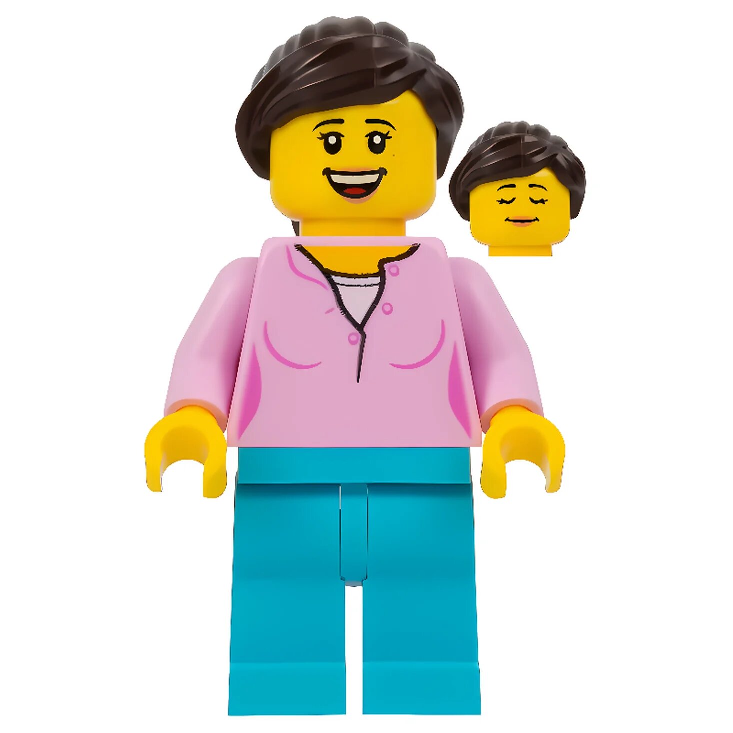 Минифигурка LegoLAND Parks LEGOLAND Park Female with Dark Brown Ponytail, Bright Pink Shirt, Medium Azure Legs LLP012 U
