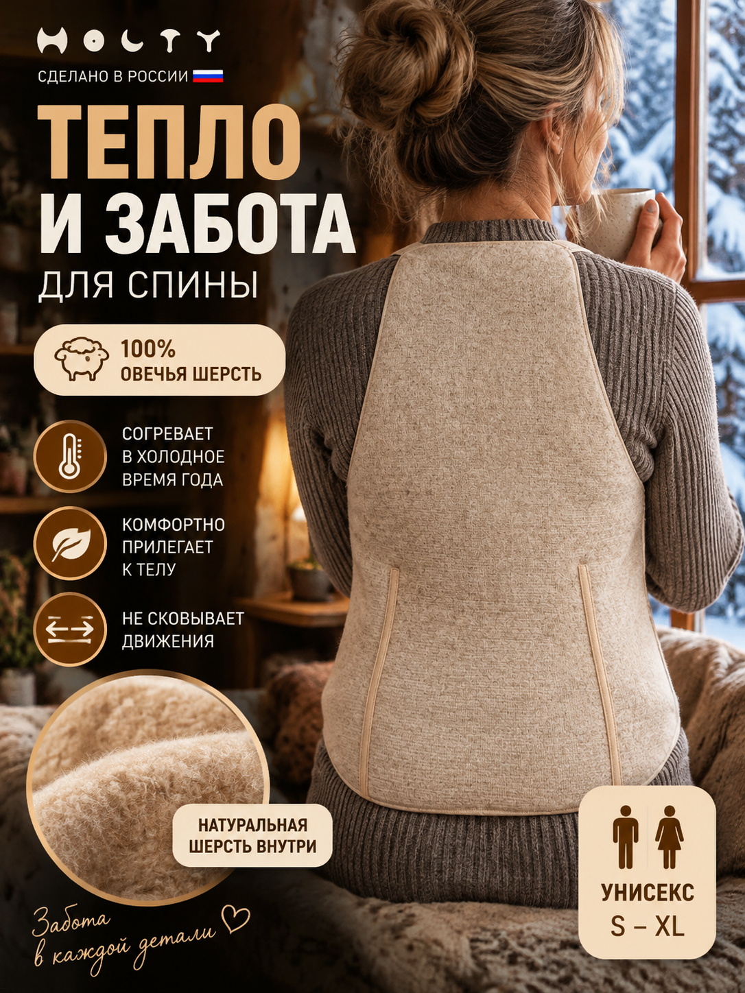 Пояс-корсет Holty 040110-0400 эластичный компрессионный согревающий (L)