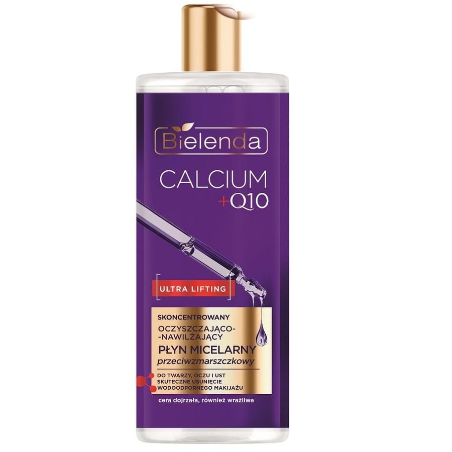 Средство для снятия макияжа Bielenda Calcium + Q10 концентрированная очищающе-увлажняющая мицеллярная жидкость противоморщинная, 500 мл