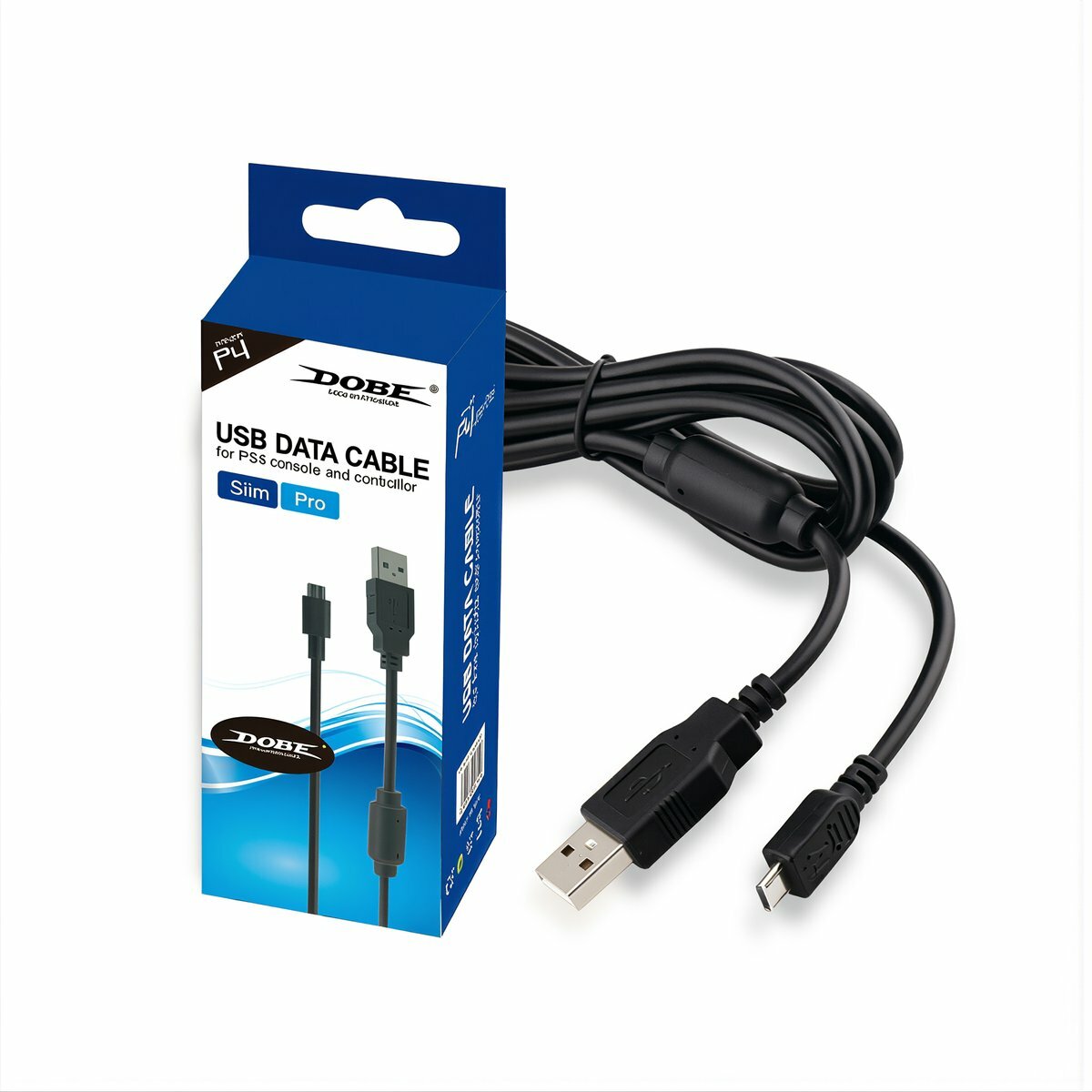 Кабель для подключения геймпада чёрный 1.8 метра USB данные зарядка совместимый с PS4 Slim Pro