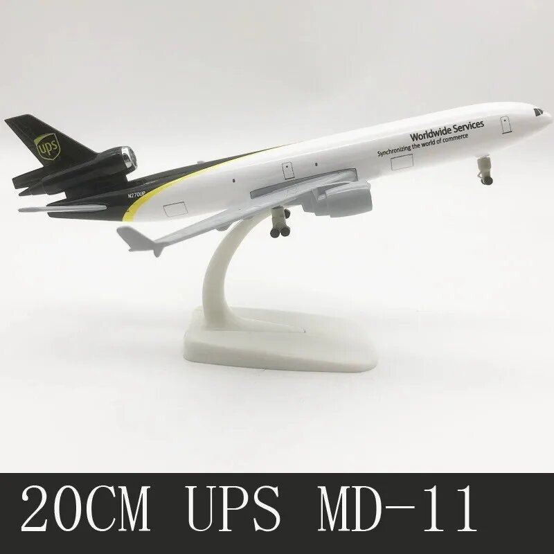 Металлическая модель самолета MD-11 ZOCO 20 см UPS KLM Airways Желтый, UPS MD-11